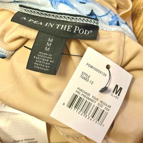 A Pea in the Pod Maternity Blue Floral Ruffle One-Piece Swimsuit Size Medium - Picture 13 of 13